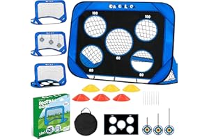 ‎CATCHLUCK CATCHLUCK Fussballtore für Garten Kinder, Pop Up Fussballtor Kinder mit 6 Hindernissen, Zielen und Tragetasche, Tor Kinder Fußball Tore