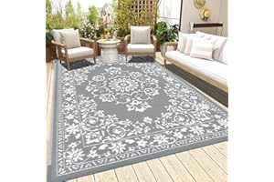 Enyhom Extra Large Outdoor Area Rugs 180 x 270 cm, Waterproof Durable Garden Rug Reversible Camping Rugs Outdoor Patio Rug for RV,Deck,Beach,Balcony,Porch,Trailer,Backyard