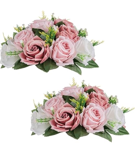 Artificial Pink Rose Flower Ball Wedding Arrangement Table Centerpiece Decor