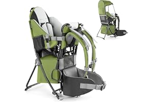 besrey Mochilas Senderismo, Mochilas Portabebés, Portador de bebé, Marsupios portabebé para Viaje Acampadacon Asiento，Verde militare