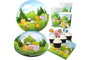 JeVenis Jungle Animals Party Supplies Jungle Party Signs Jungle Theme Birthday Party Supplies Jungle Animals Cupcake Toppers