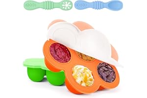 MAMMACITA® Recipiente para congelar comida de bebé, Congelador de comida de bebé con 2 cucharas para bebé. Envase de silicona para congelar alimentos y papillas - Accesorios de alimentación infantil