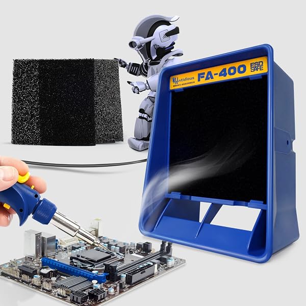 Desktop Fume Extractor & Cooling Fan – Cordless 3-Speed Solder Smoke Absorber With Built-in Battery For Workshop And Lab