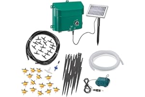 Esotec 101100 Kit complet d'arrosage/Système d'irrigation solaire complet avec 15 goutte-à-goutte Vert