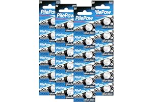 PILEPOW CR2032 - Batteria a bottone CR2032, 3 V, rotonda, piatta, ad alte prestazioni, per telecomando cancello, portachiavi, bilance e dispositivi portatili