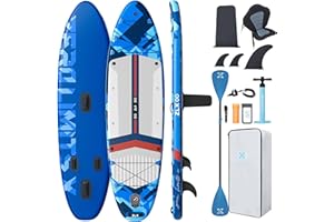 ZLX 350cm Extra Groß Stand Up Paddle Board mit Sitz Große Tragfähigkeit 550LB Inflatable SUP Board für Erwachsene Anfängerfreundlich Stabiles Anti-Rutsch-Deck, Pumpe, SUP Paddle