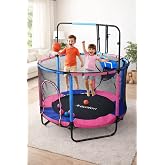 Leyaton &Ccedil;ocuk Trambolini 150 cm, G&uuml;venlik Fileli, Pembe, 5 Ft