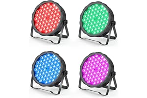 BETOPPER Luces de discoteca DJ luz de escenario fiesta profesional 54 * 1.5W LED PAR discoteca RGB luz focos auto sonido flash strobe light para casa bar mariages Halloween Navidad LPC008S 4 Pièce