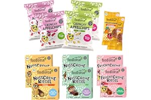 ‎FOODLOOSE fooodloose Cool Kids Tasting Pack | Delicious Organic Candy Mix with 24 Snacks without Refined Sugar, Vegan & Wheat Free | Box with Fruit Gums, Fruit and Nut Cream Bars & Apple Chips