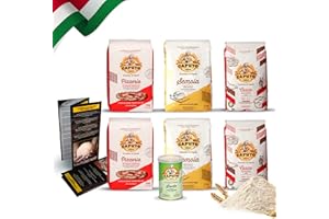 ‎DELICRET THE DELICATE SECRETS OF THE WORLD Caputo Testpaket - 2x 1kg Cuoco + 2x 1kg Pizzeria + 2x 1kg Semola + 1x 100g Lievito Trockenhefe