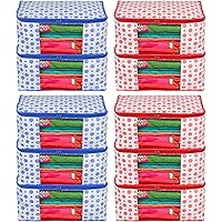 Kuber Industries Dot Printed Non-Woven Saree Cover, Cloth Organizer, Wardrobe Organiser With Tranasparent Window- Pack…
