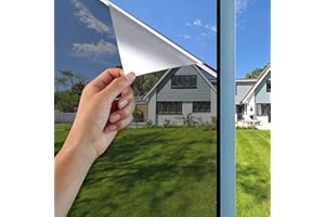 GUTBIKER GodUp Pellicola per specchi Pellicola per protezione solare Pellicola per vetri Pellicola per vetri autoadesiva Protezione UV al 99% per interni per ufficio e casa argento (90 * 200, Argento)