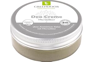 ‎GREENDOOR GREENDOOR Deo Creme Micro-Silber 3-fach SCHUTZ vegan extra strong 50ml, null Schweißgeruch, Deodorant ohne Aluminium/Alkohol, natürlich ohne Tierversuche, dermatologisch bewährt, Naturkosmetik