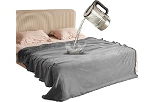 Catalonia Classy Waterproof Love Blanket, Liquid Pee Proof Fleece Sherpa Splash Blanket for Bed Couch Sofa, Protector Cover for Couples, Cozy Lining Throws for Camping Boating 203 x 229cm