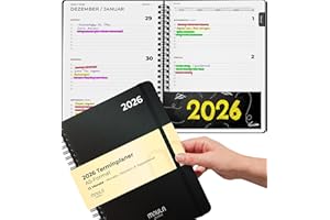 ‎MILULA STUDIOS Terminplaner 2026 A5 – Minimalistischer Buchkalender 2026 – Wochenplaner für Termine & Organisation – Jahreskalender 12 Monate – Praktischer Terminkalender Buch Kalender