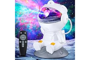 TOCVEOE Projecteur Ciel Etoile Astronaute Projecteur Galaxie Veilleuse Enfant avec Télécommande 8 Nébuleuse 2 Étoile Rotation à 360° Vitesse de Luminosité Réglable pour Chambre Plafond Adulte