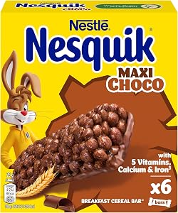 NESQUIK Maxi Choco Barrette di Cereali Integrali al Cioccolato e al Latte 25g