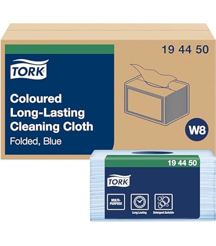 Tork Reinigungstücher, 1-lagig, Farbig (Rot) - 8 Packungen à 40 Tücher Für W8 Small Pack System, 30x38,5 Cm