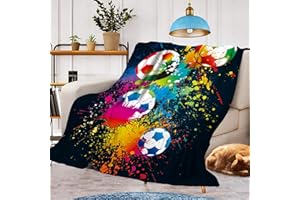 CXYXHW Decke FussballMotiv Kuscheldecke,Warm und Flauschig Kinder Fußball Decken Flanelldecke,mikrofaser Couchdecke Raumdekoration(Fußball A, 150x200cm)