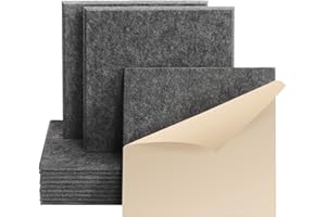 Rdutuok 12 Stück Selbstklebend Akustikplatten,30x30x1 cm Akustik Absorber Akustikpanel Schallschutzplatten für Tonstudio,Büro,Studio,Akustische Behandlung und Wanddekoration(Dunkelgrau)
