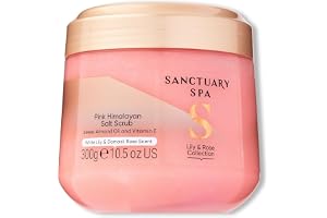 Sanctuary Spa Lily and Rose Salt Body Scrub, Exfoliating Pink Himalayan Salt with Vitamin E and Almond Oil, Vegan and Cruelty