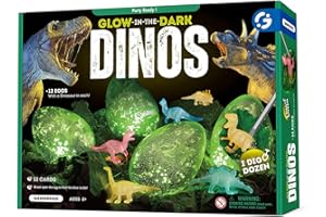 Gamerside Uova di Dinosauro Luminescenti Set di Scavo, 12 Uova di Dino da Scavare per Bambini, Giocattolo di Dinosauro per Bambini di 6 7 8 Anni, Scoperta di Paleontologia e Archeologia
