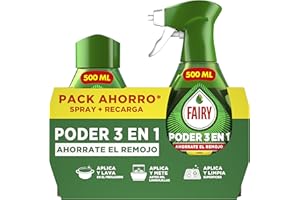 Fairy Poder Sin Remojo Limón Spray, Vajilla y Cocina, Antigrasa, 1000ml