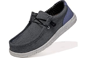 NUTTOPL Mocasines Hombres Lona Zapatos Cómodo Zapatos de Conducción Casual Zapatos de Caminar Zapatos de Planos Transpirables Ligero
