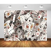 BELECO Poker Hintergrund 1,5x1m - 3D Spielkarten Fotohintergrund Casino Party