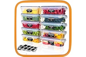 Hibisaws Boîtes de Conservation 100% Étanches avec Couvercle, 10 Pièces de 1L, Sans BPA - Idéal pour Congélateur, Frigo, Micro-ondes & Repas à Emporter