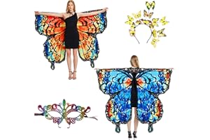 LYL. Ling Adult Butterfly Wings - Double Sided Fairy Wings, Halloween Costumes for Women - Butterfly Cape Set