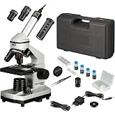 Bresser JUNIOR 40x-1024x Microscope Set, Black, Silver | Incident and transmitted light, Eyepiece USB HD for PC, Windows 10 a