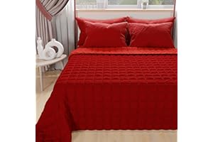 PETTI Artigiani Italiani - Trapuntino Matrimoniale Maxi, Copriletto Matrimoniale Maxi, Trapuntino Double Face, Trapunta Primaverile, Rosso Bordeaux, 100% Made in Italy