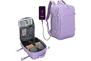 RAYKONG Mochila Cabina Ryanair 40x20x25cm (20L) | Mochila Viaje Avion Impermeable Compatible con Computadora Portátil 14 Pulgadas con Puerto de carga | Equipaje de mano Alta Resistencia | Multiuso