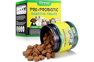 UOCASI Dog Probiotics Chewable Tablets,Pre & Probiotic Digestive Treats For All Dogs,Upset Tummy,Loose Stools & Bloating,Immune,Itch,Diarrhoea,Premium For Gut & Digestive Health Care-Duck Flavor(300g,120Pcs)