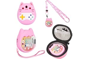 Meetikar Étui en silicone et étui rigide compatible avec Tamagotchi Pix Jouet virtuel pour animaux de compagnie, housse de protection pour Tamagotchi Pix avec dragonne, protection d'écran et lanière