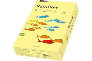Papyrus 88042297 Druckerpapier, farbiges Kopierpapier, Bastelpapier Rainbow 80 g/m², A4 500 Blatt, matt, hellgelb