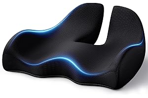 Benazcap Poduszka do siedzenia łagodząca ból, ergonomiczna konstrukcja w kształcie litery U, pokrowiec na krzesło biurkowe, fotel samochodowy, fotel gamingowy, wózek inwalidzki, czarna