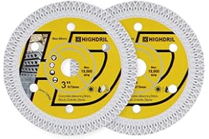 HIGHDRIL Disco Diamantato per Calcestruzzo 75mm - 2pezzi Dischi Taglio per Granito Marmo Calcestruzzo Muratura Pietra Artificiale Dura per Mini Smerigliatrice Angolare