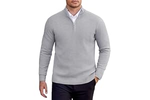 COOFANDY Maglione Uomo Invernale Zip Maglioni Pullover Uomo Invernali Collo Alto Maglia Manica Lunga Caldo Dolcevita Slim Fit