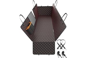 WELLTOBE Housses de Siège d'auto pour Chien, Protection Voiture Chien avec Fenêtre de Visualisation & 2 Ceinture Securite, Imperméable et Antidérapant Anti-déchirure, pour Universelle Voitures et SUV -Large