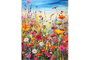 VARHHUXHA 5D Diamond Art Painting Kits for Adults, Wild Flowers Diamond Art Kits Adults, DIY Cross Stitch Arts Crafts Pictures Embroidery Kit for Beginner Home Wall Decor 30x40