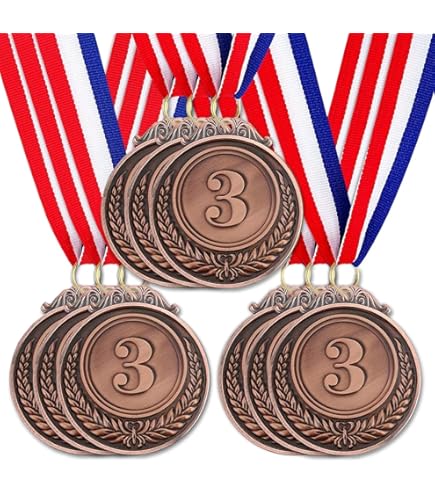 2nd Place Award Medals - Silver Sports Competition Medals With Neck Ribbons (6 Pack)