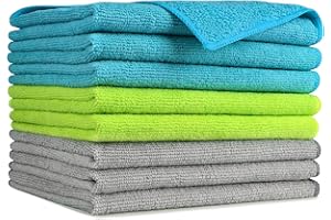 AIDEA Microfibre Cleaning Cloths Pack of 8, Multifunctional Reusable Cleaning Towels, Lint Free Streak Free Washable Cloth Duster for House, Kitchen, Car, Motorbike, Windows 30 x 40 cm