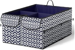 Orionstar Car Boot Organiser Storage, 3 Compartments Collapsible Car Storage Organiser, Waterproof Car Organiser with Anti-Slip Strip, Car Accessories SUV Truck for Car Boot Tidy (Navy Blue)