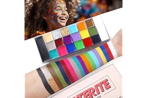 ‎UCANBE UCANBE Körperfarben Gesichtsfarbe 20 Farben Wasserdicht, Sichere Kinderschminke, Bodypainting Farben für Theaterschminke, Babybauch Bemalen, Karnevalsschminke, Halloween, Party-Makeup