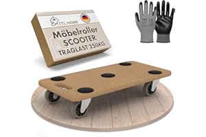 ‎TTL COMMERCE TTL Home Möbelroller Scooter 58x30x11cm - 250kg Traglast Rollbrett & Transportroller mit 360° Gummi Rollen drehbar & 5 Anti-Rutsch-Pads - Stabiler Rollwagen für schwere Gegenstände Outdoor & Indoor