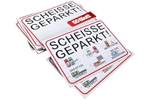 AGEX Humorous Ticket for False Parkers | DIN A6 (14.8 x 10.5 cm) 50 Sheets | Notes for Car Windscreen