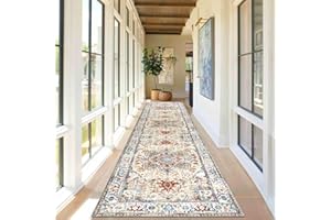 Cekene Alfombra antideslizante para pasillos, 80 x 300 cm, extra larga, suave al tacto, alfombra de cocina lavable, pelo bajo, alfombra larga para entrada, dormitorio, lavandería (beige)