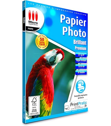 Papier Photo 10x15cm 180g/m² - Lot De 100 Feuilles - Brillant - Pour Imprimante Jet D'Encre